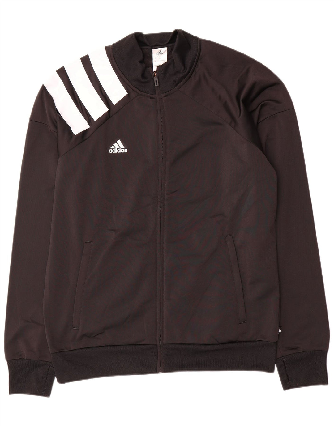 Giacca da ginnastica da uomo Adidas, giacca grande, in poliestere color block nero
