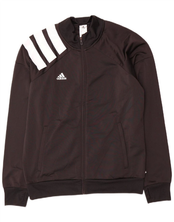 Giacca da ginnastica da uomo Adidas, giacca grande, in poliestere color block nero
