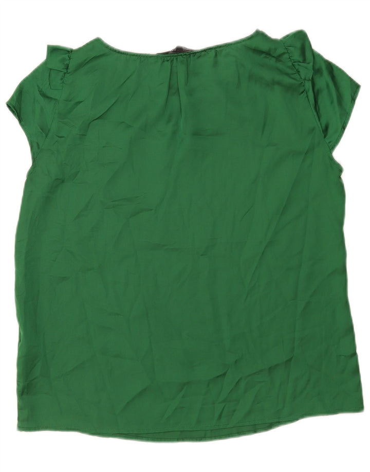 Zara Mujer Blusa Top UK 44 Grande Poliéster Verde