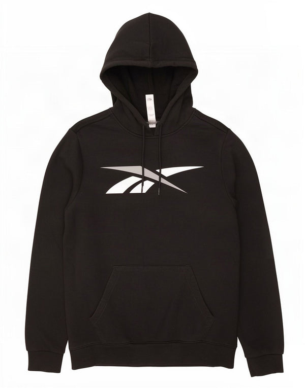 Reebok Mens Graphic Hoodie Jumper Medium Black Cotton
