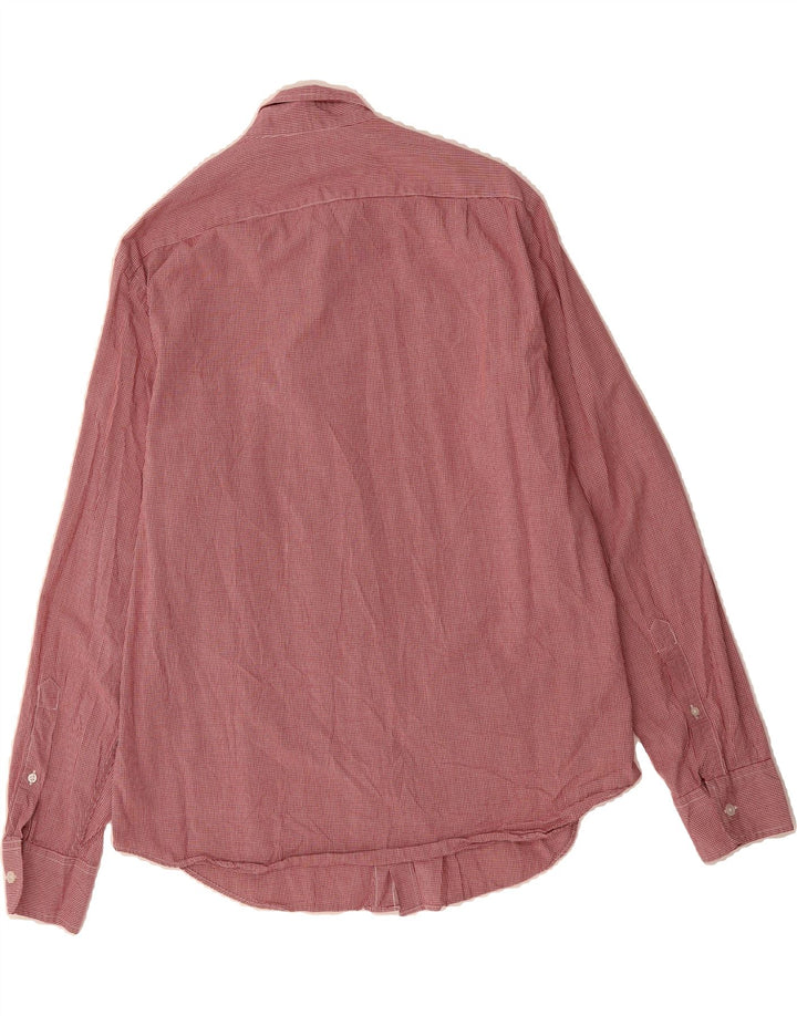 J. CREW Mens Shirt Large Burgundy Gingham Cotton Vintage J. Crew and Second-Hand J. Crew from Messina Hembry 
