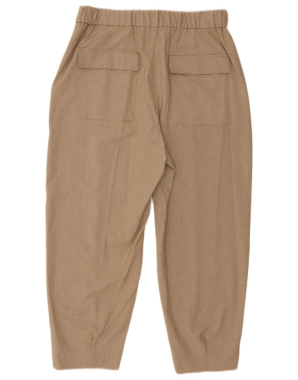 Damskie krótkie spodnie Zara z wysokim stanem, średnie W28 L23, beżowy poliester