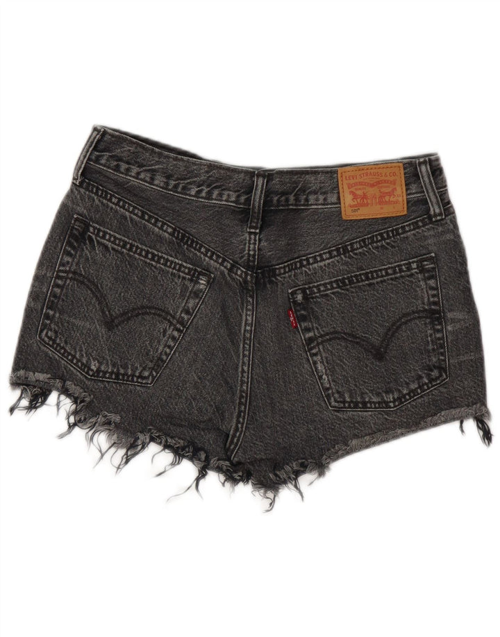 Levi's Womens 501 Distressed Denim Shorts W28 Medium Grey Cotton