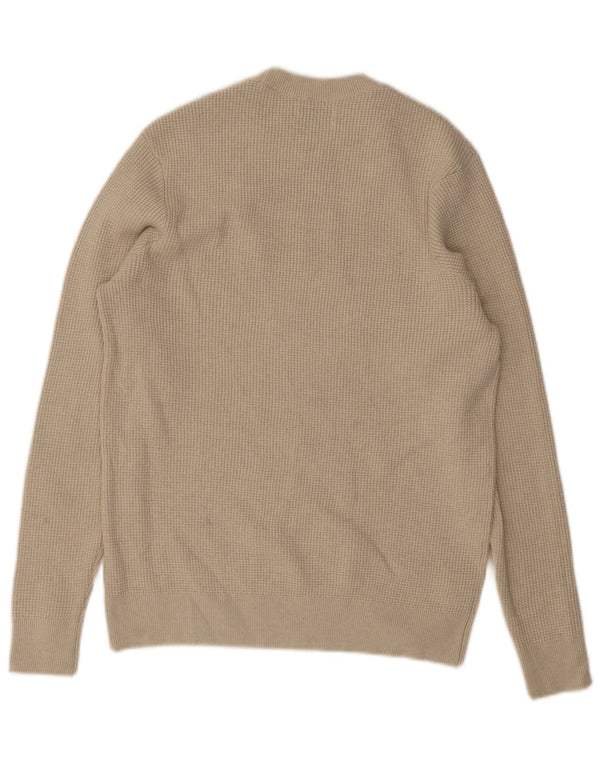Marks & Spencer Mens Crew Neck Jumper Sweater Small Beige Polyester