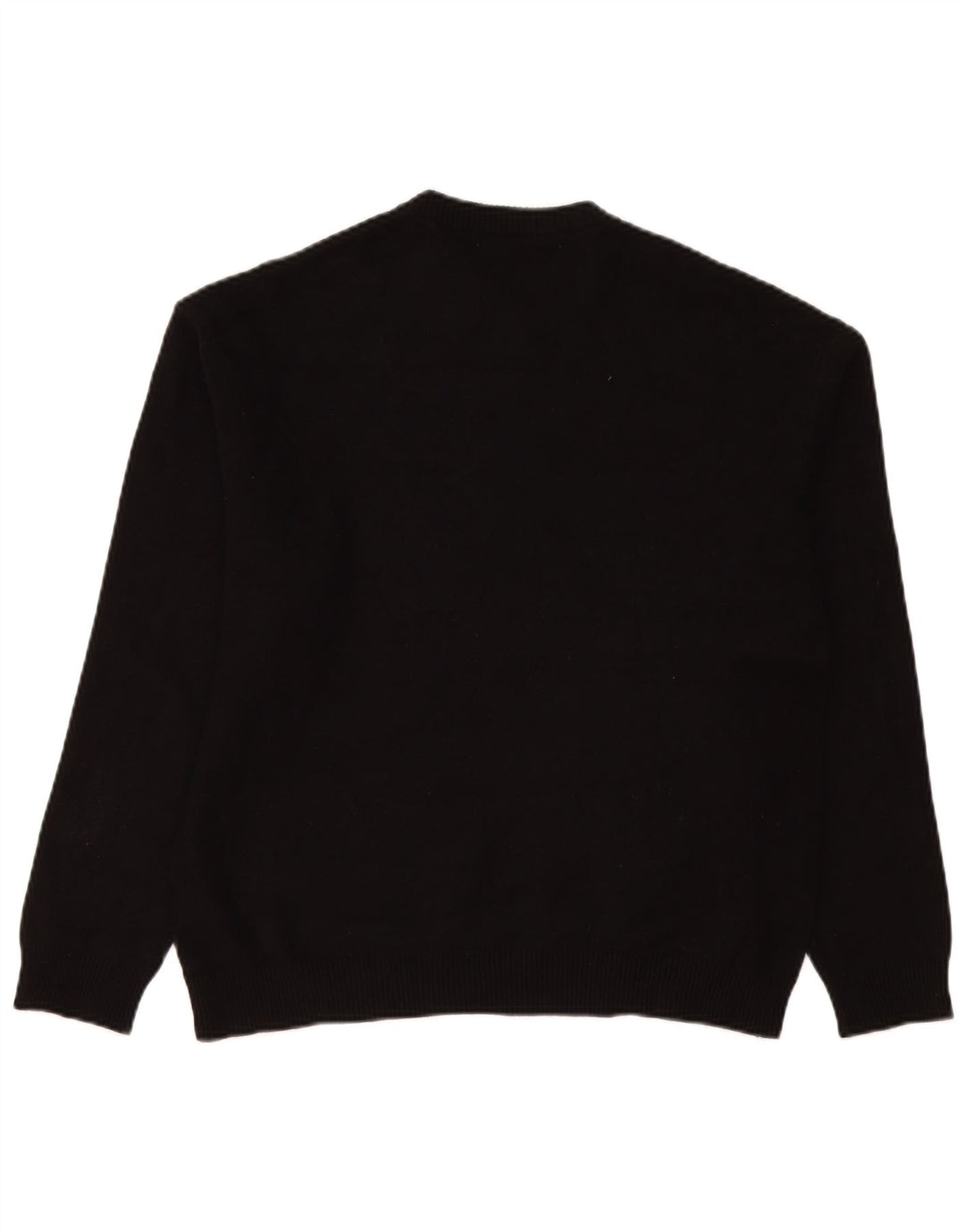 Zara Mens Crew Neck Jumper Sweater Large Black Viscose