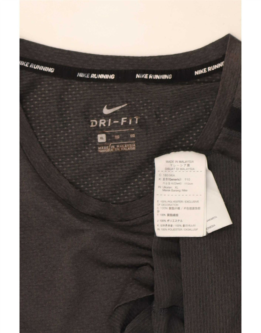 T-shirt Nike Dri Fit da uomo XL in poliestere color block grigio
