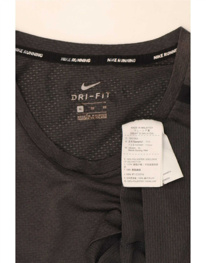 T-shirt Nike Dri Fit da uomo XL in poliestere color block grigio