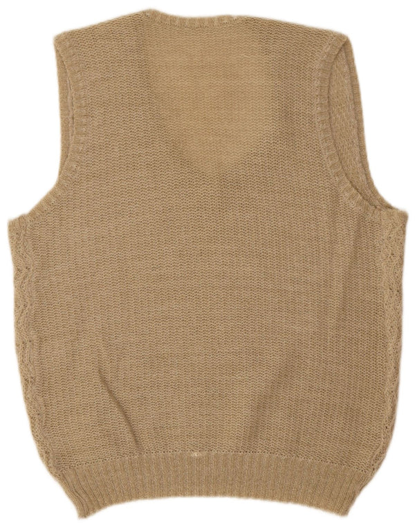 Vintage Mens Vest Tank Top Large Beige