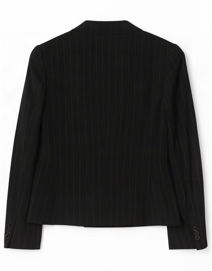 Jachetă Blazer pentru femei Max Mara, cu două piept, UK 12 Medium Black Pinstripe