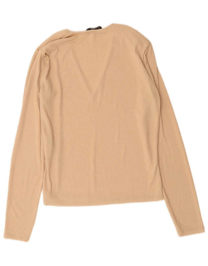 Top da donna a manica lunga Lipsy UK 14 Poliestere beige medio