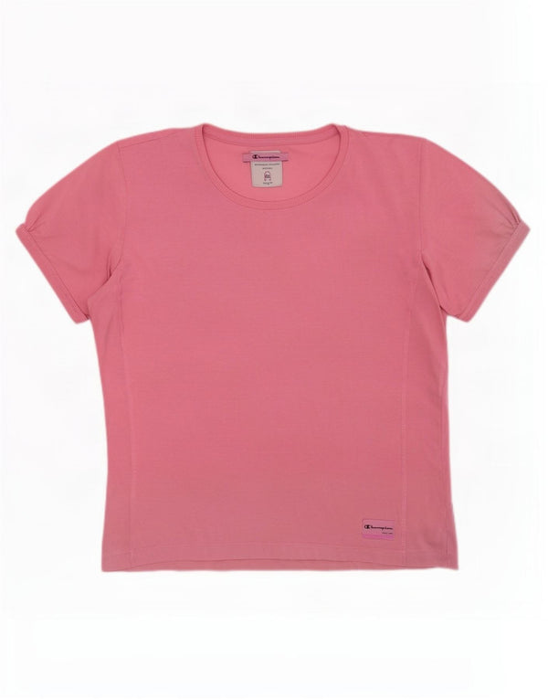 Champion Dame Easy Fit T-Shirt Top UK 20 2XL Pink Bomuld