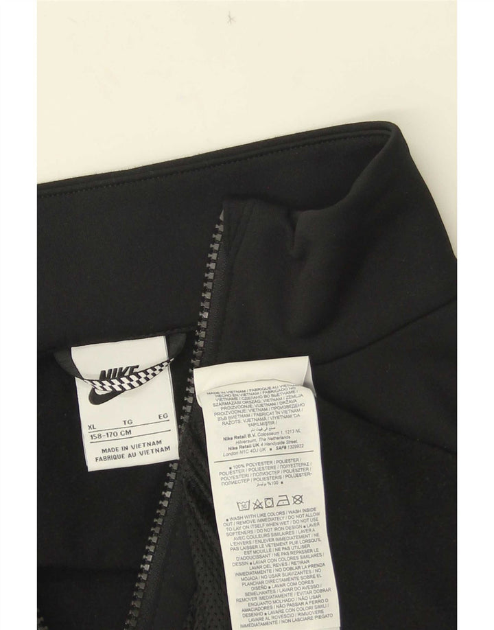 Nike Boys Graphic Tracksuit Top Jacket 13-14 Years XL Black Polyester