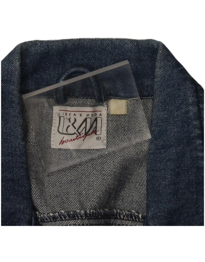 Vintage Womens 1 Button Denim Blazer Jacket UK 16 Large Blue