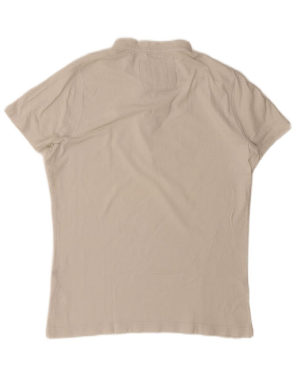 Abercrombie & Fitch Mens Muscle Polo Shirt Large White Cotton