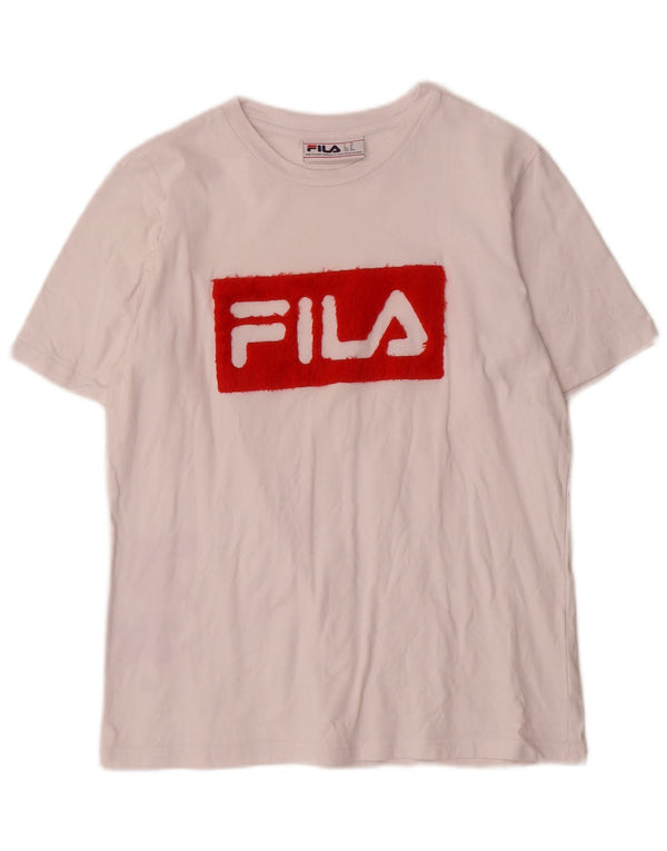 Fila Camiseta gráfica para mujer Top UK14 Algodón blanco mediano
