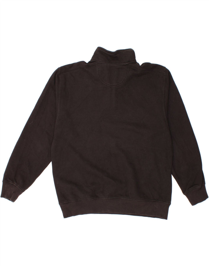 IZOD Mens Zip Neck Sweatshirt Jumper Large Black Cotton Vintage Izod and Second-Hand Izod from Messina Hembry 