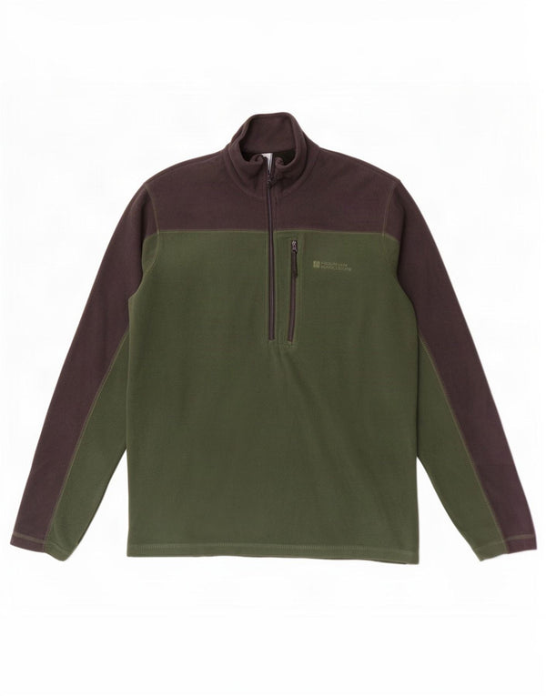 Mountain Warehouse Pull polaire à col zippé pour homme XS Vert Colourblock