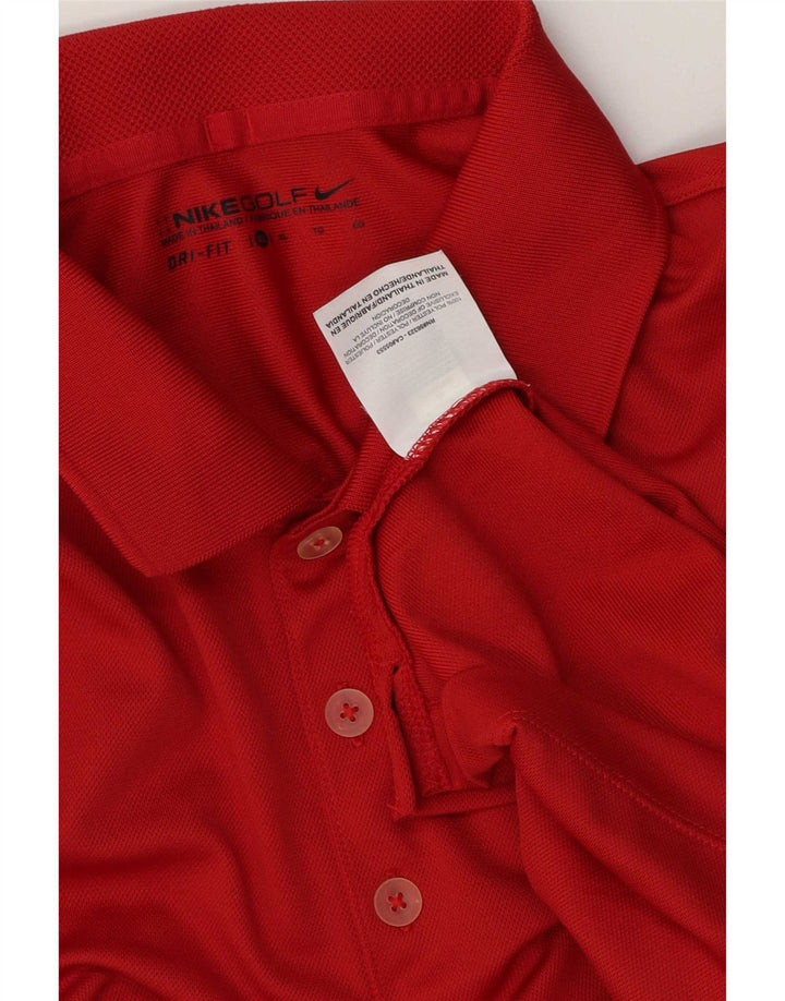 Nike Mens Dri Fit Polo Shirt XL Red Polyester