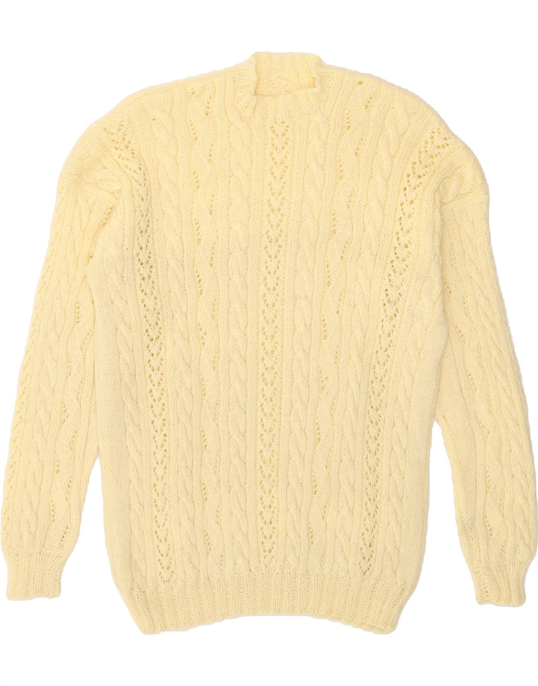 VINTAGE Womens Turtle Neck Jumper Sweater UK 12 Medium Yellow Vintage Vintage and Second-Hand Vintage from Messina Hembry 