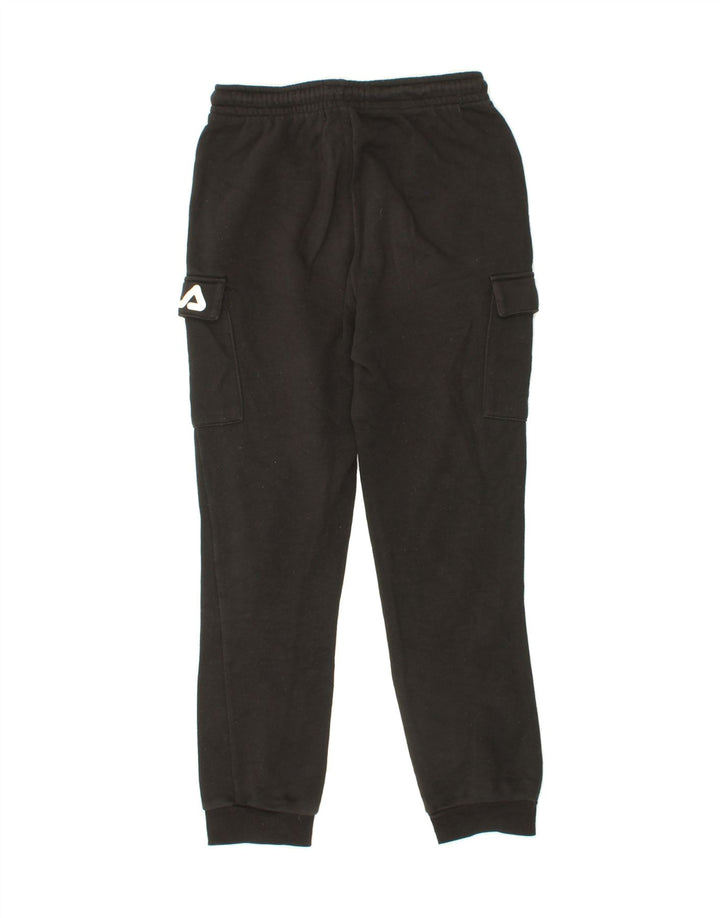 FILA Boys Cargo Tracksuit Trousers Joggers 13-14 Years Black Polyester Vintage Fila and Second-Hand Fila from Messina Hembry 