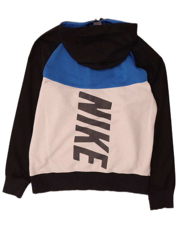 Nike Mens Graphic Zip Hoodie Sweater Large Multicoloured Colourblock Cotton