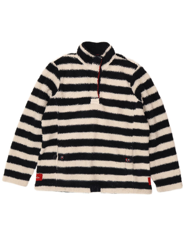 Joules Pull polaire surdimensionné pour femme UK 44 Large Noir Rayé Polyester