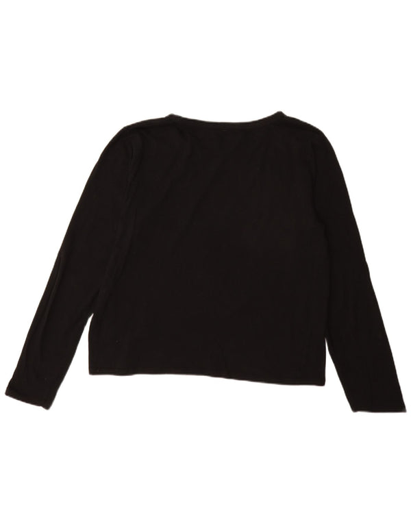 Top Zara da donna a maniche lunghe UK 18 XL cotone nero