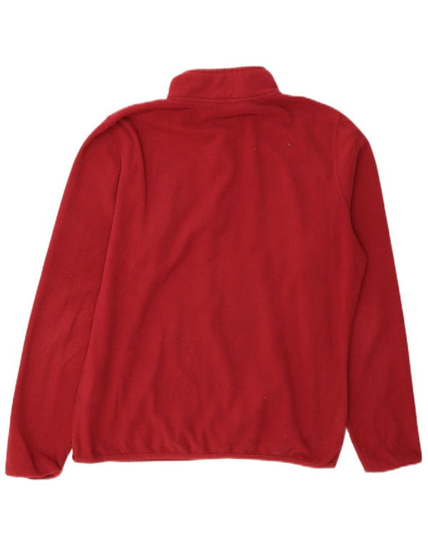The North Face Womens Zip Neck Fleece Jumper UK 16 Large Burgundy Polyester