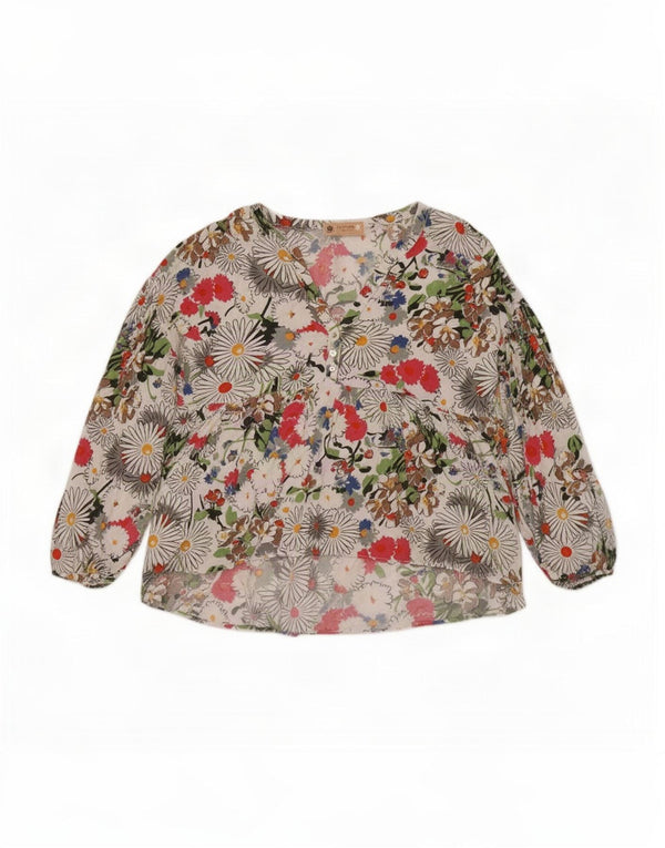 Zara Mujer Trafaluc Blusa Top UK 46 Grande Multicolor Floral