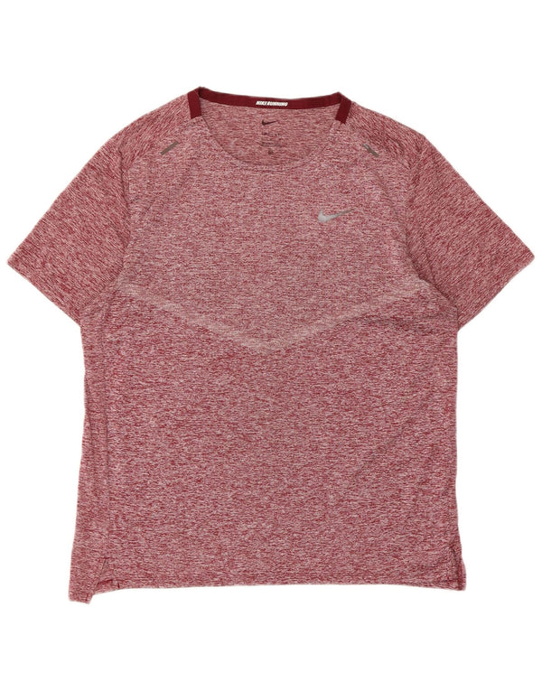 Nike Mens T-Shirt Top Medium Burgundy Flecked