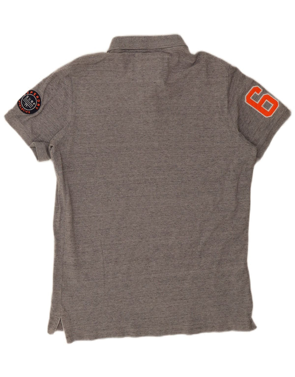 Polo grafica da uomo Superdry 2XL in cotone grigio
