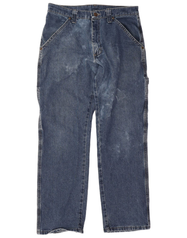 Wrangler Mens Cargo Straight Jeans W30 L30 Azul Algodão