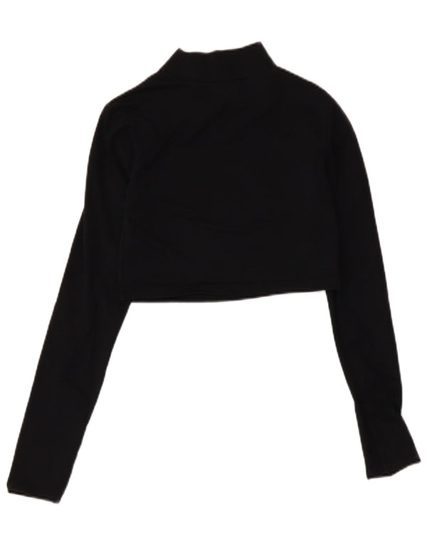 Fila Womens Crop Grafisk Top Langærmet UK 8 Small Black Bomuld