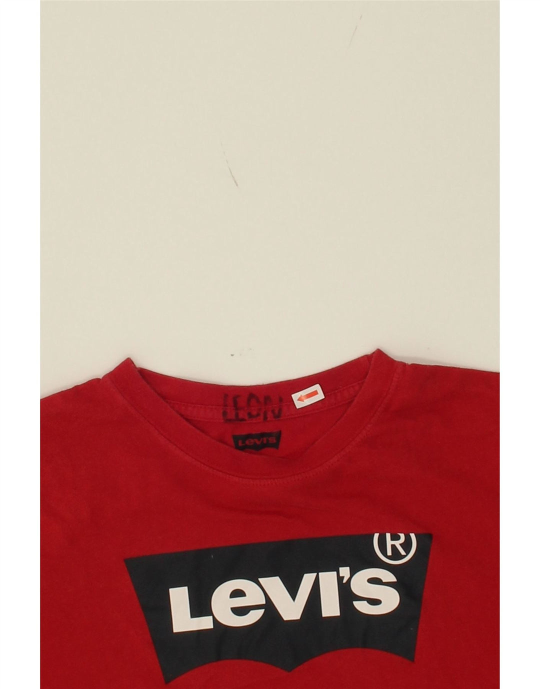 LEVI'S Boys Graphic T-Shirt Top 13-14 Years Medium Red Vintage Levi's and Second-Hand Levi's from Messina Hembry 