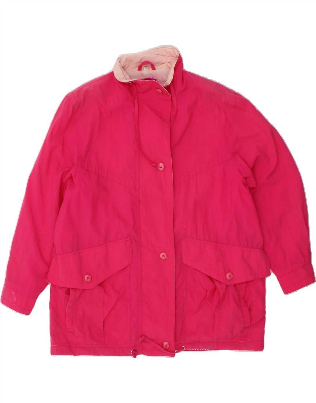VINTAGE Womens Windbreaker Jacket EU 42 Large Pink Polyester Vintage Vintage and Second-Hand Vintage from Messina Hembry 