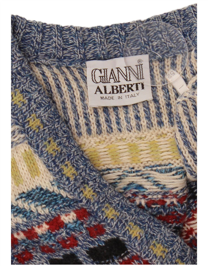 Gianni Alberti Mens V-Neck Jumper Sweater IT 52 Large Multicoloured
