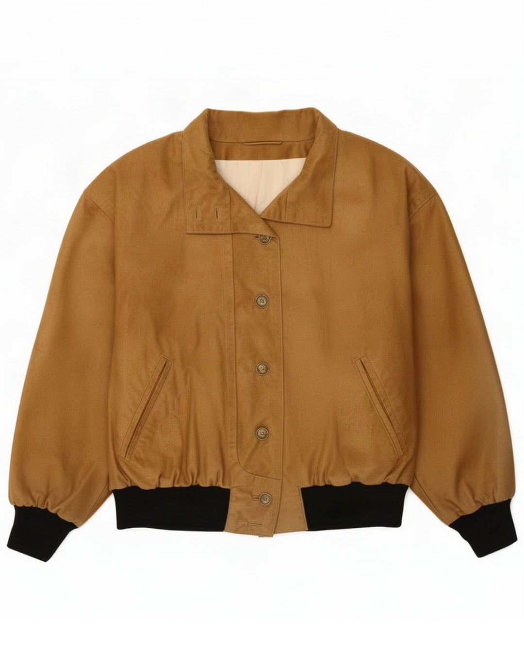 Vintage Damen Bomberjacke UK 16 Large Beige