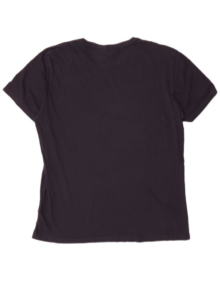 Cos Mens T-Shirt Top Large Navy Blue Cotton