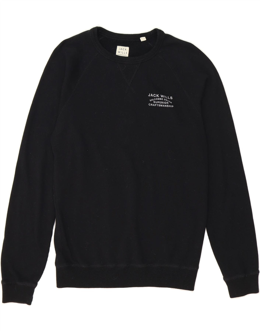 JACK WILLS Mens Sweatshirt Jumper Small Black Cotton Vintage Jack Wills and Second-Hand Jack Wills from Messina Hembry 