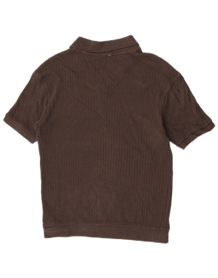 Polo Zara da uomo piccola in cotone marrone