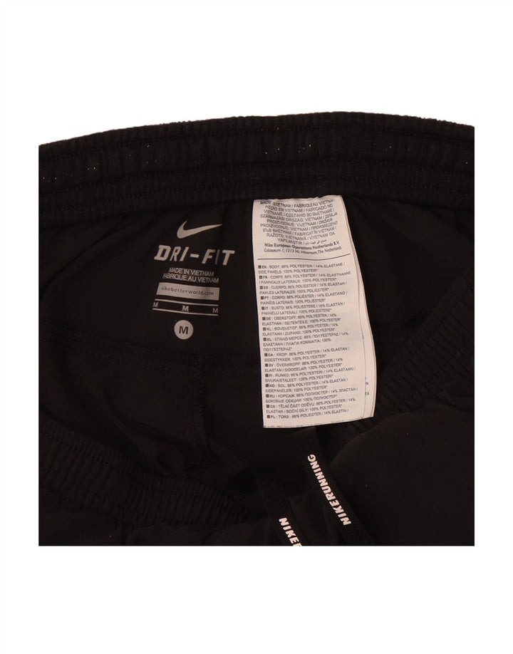 NIKE Womens Dri Fit Tracksuit Trousers UK 12 Medium  Black Polyester