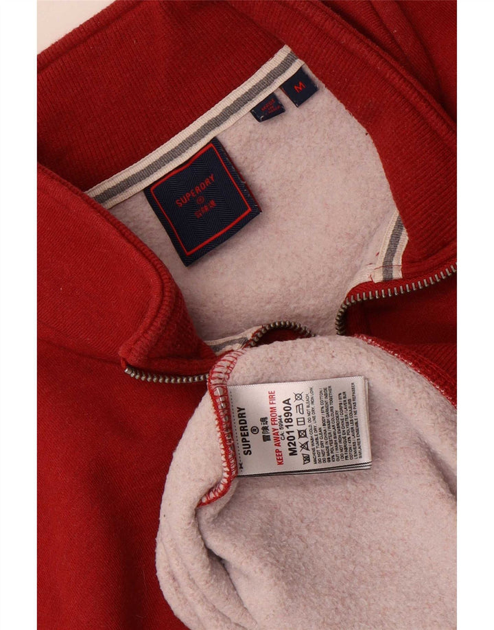 Superdry Sweatshirt med lynlås til mænd, medium rød bomuld