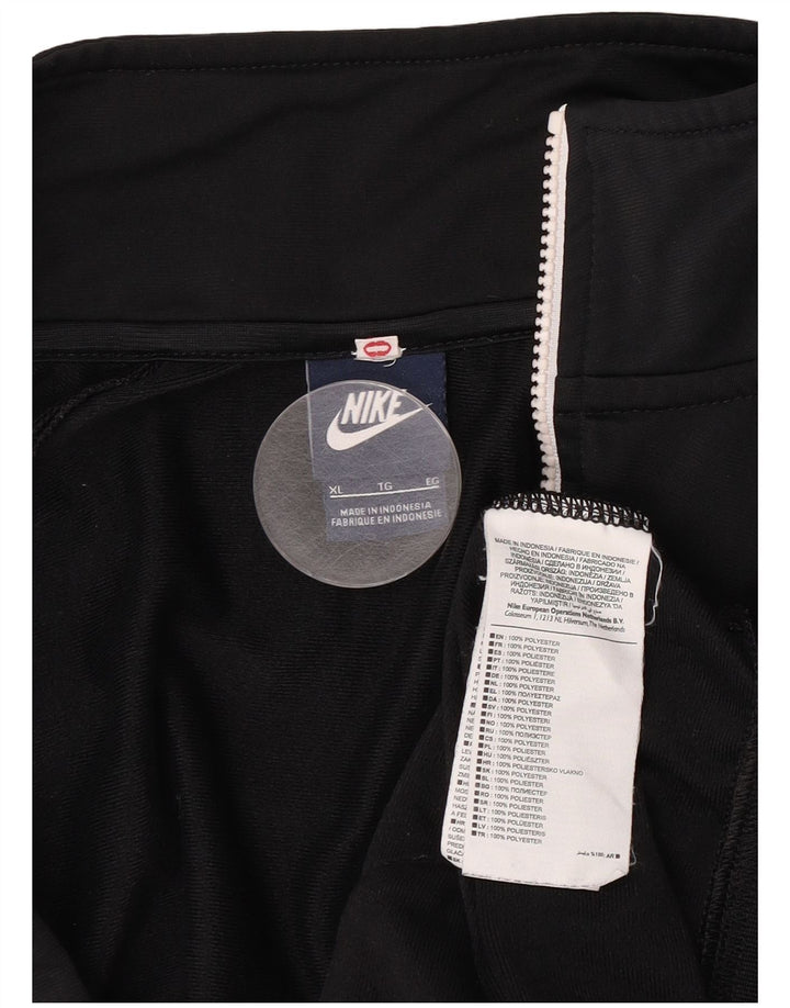 Nike Herren-Trainingsanzug-Top-Jacke XL, schwarzes Polyester