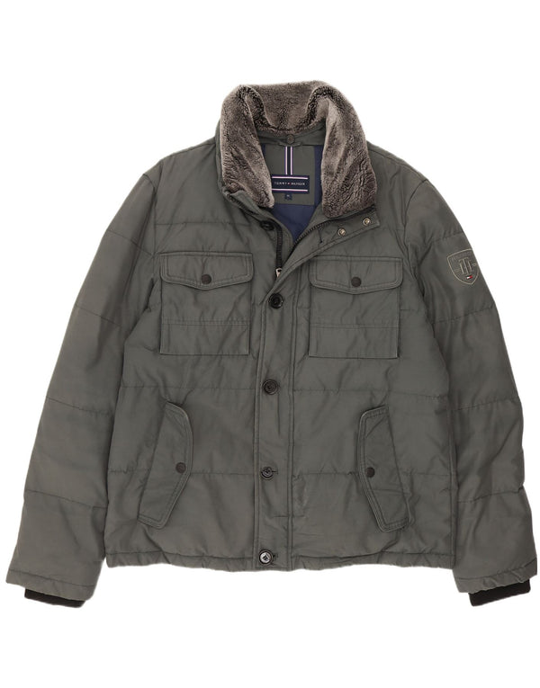 Мужская стеганая куртка Tommy Hilfiger UK 42 XL зеленая из полиамида