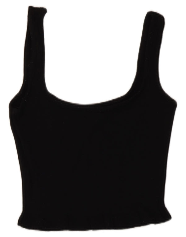 Crop Top pentru femei Zara UK 8 Small Black Viscose