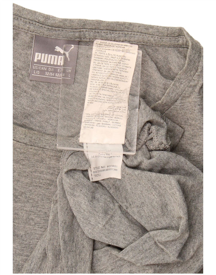 PUMA Mens T-Shirt Top Large Grey Flecked Cotton