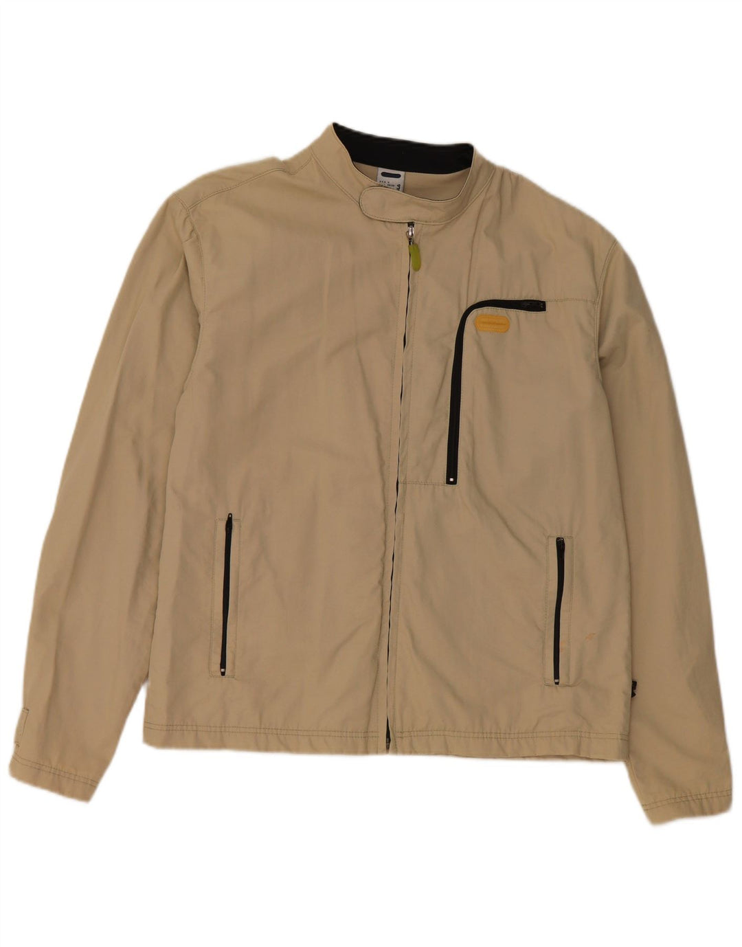 FILA Mens Bomber Jacket UK 36 Small Beige Cotton