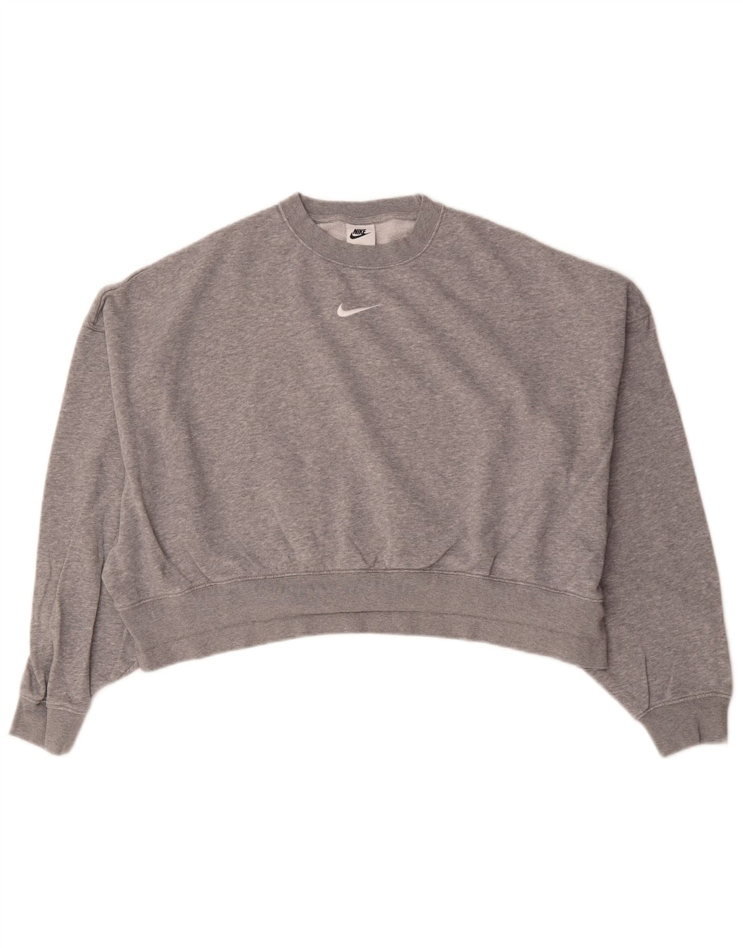 Nike Sweat-shirt court surdimensionné pour femme UK 10 Petit gris moucheté