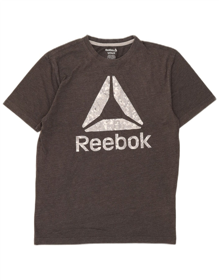 Reebok Mens Graphic T-Shirt Top Small Grey Cotton
