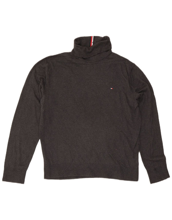 Męski sweter z golfem Tommy Hilfiger XL, szary, bawełniany